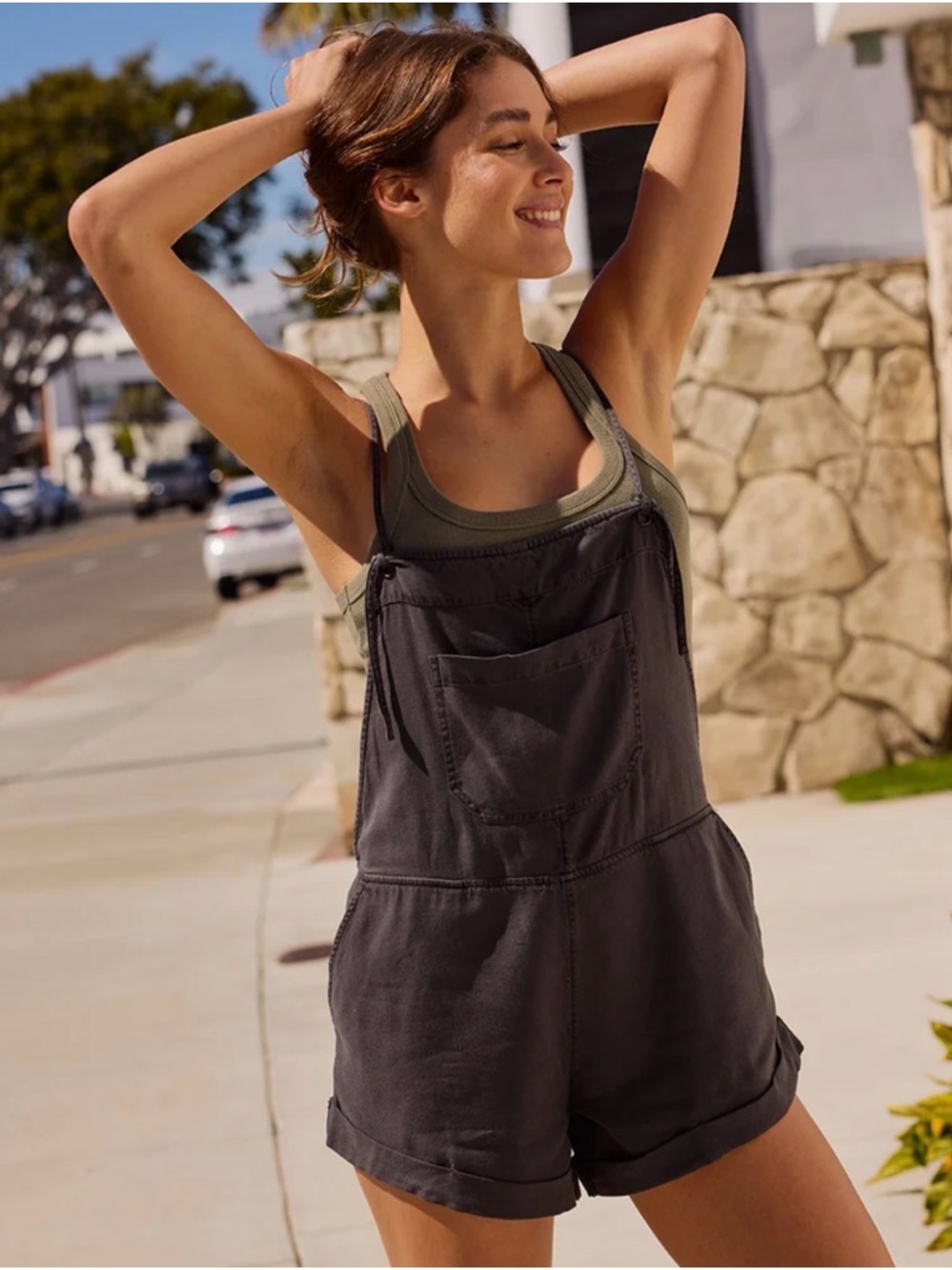 NEW Billabong Black Women's Short Overalls Romper